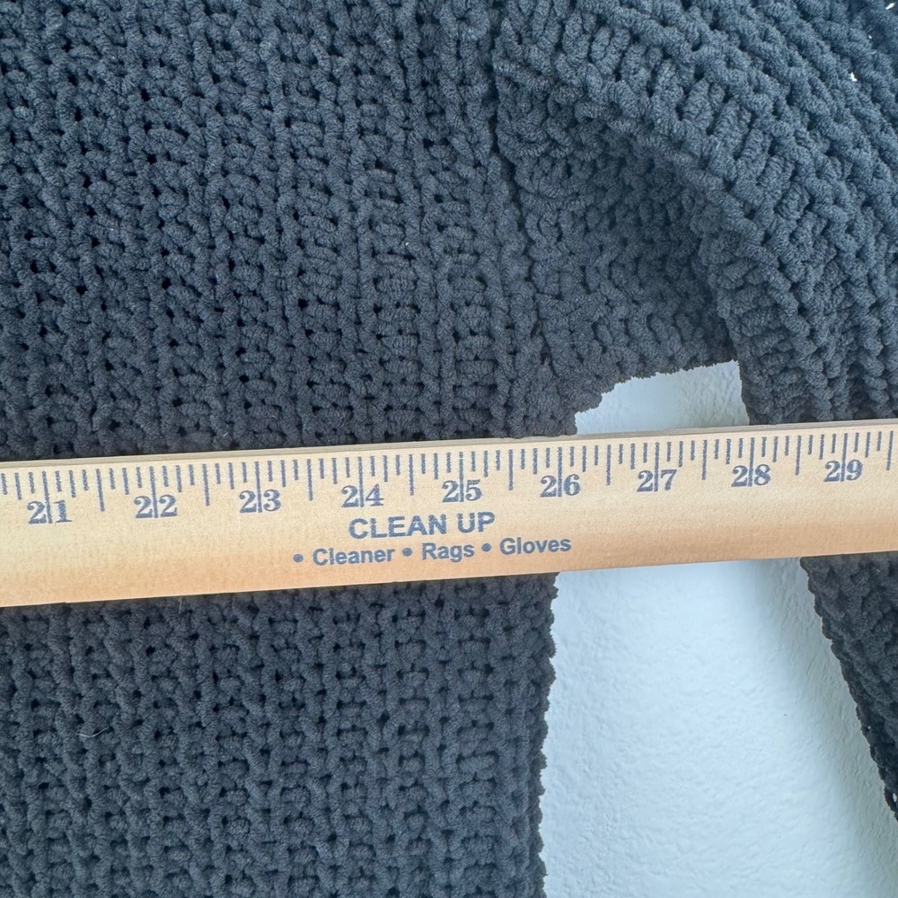 American Eagle Sweater Women XS Black Excellent Chenille Knit Minimalist Casual - Picture 5 of 6